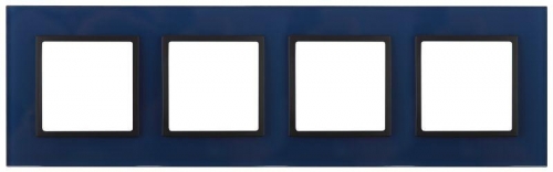 Рамка 4-м 14-5104-29 стекло Elegance синий+антрацит ЭРА Б0034537 1232131