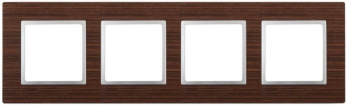 Рамка 4-м 14-5304-10 дерево Elegance венге+алюм ЭРА Б0034587 1232181