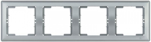 Рамка 4-м BOLERO РГ-4-БС горизонт. серебр. ИЭК EMB40-K23 1233629