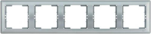 Рамка 5-м BOLERO РГ-5-БС горизонт. серебр. ИЭК EMB50-K23 1233630