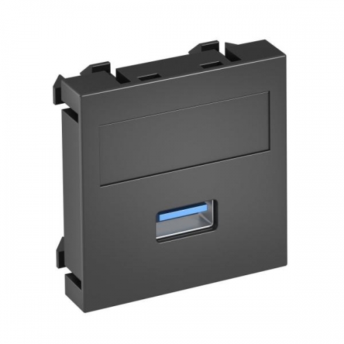 Рамка Modul45 мультимедийная USB 3.0 A MTG-U3A S SWGR1 черн. OBO 6104877 357977