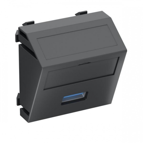 Рамка Modul45 мультимедийная USB 3.0 A MTS-U3A S SWGR1 черн. OBO 6104889 357978