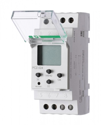 Реле времени PCZ-524 (24-264В AC/DC 16А 1перекл. контакт IP20) F&F EA02.002.004 253130