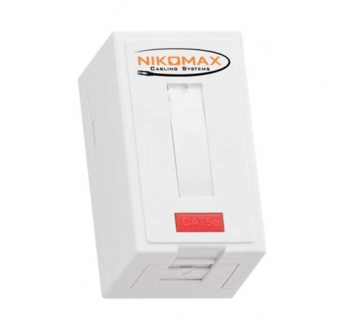 Розетка 1 порт кат.5e (класс D) 100МГц RJ45/8P8C FT-TOOL/110/KRONE T568A/B полный экран со шторкой бел. NIKOMAX NMC-WO1SD2-FT-ST-WT 494208