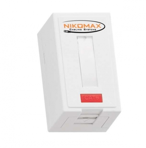 Розетка 1 порт кат.6 (класс E) 250МГц RJ45/8P8C FT-TOOL/110/KRONE T568A/B неэкран. со шторкой бел. NIKOMAX NMC-WO1UE2-FT-ST-WT 494214