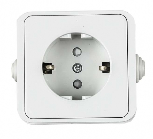 Розетка 1-м AQUA защ. шторки с заземл. п / герм. 3113 бел. ASD / IN HOME 4690612003450 464645