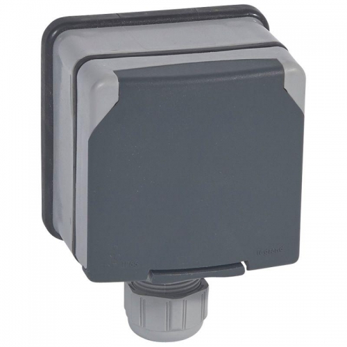 Розетка 1-м ОП Plexo 20А 3K+N+З защ. шторки с заземл. IP66 Leg 090456 144196