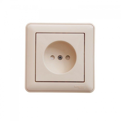 Розетка 1-м СП W59 16А IP20 защ. шторки без заземл. сл. кость SchE RS16-151-28 72109