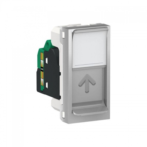 Розетка 1-мод. UNICA MODULAR одиночная + комп. RJ45 кат.5e STP алюм. SchE NU341230 1241018