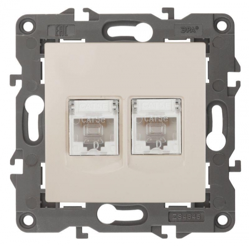 Розетка 14-3108-02 2хRJ45 Elegance сл. кость ЭРА Б0034309 1231974