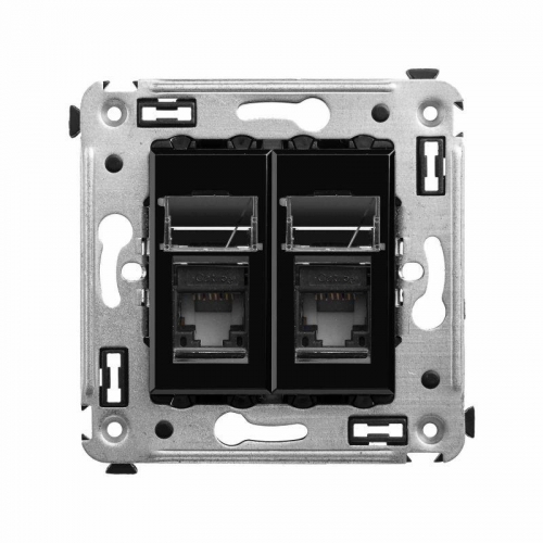 Розетка 2-м СП RJ-45 кат.5e Avanti "Черный квадрат" ДКС 4402464 1236250