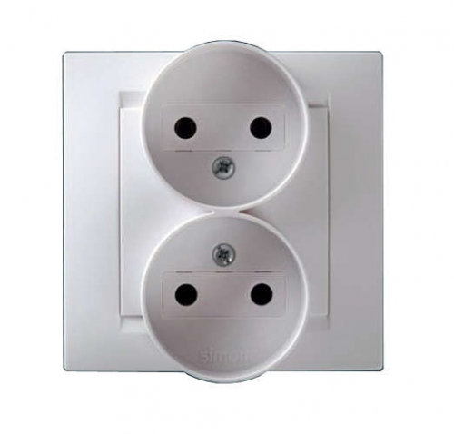 Розетка 2-м СП Simon15 16А IP20 без заземл. бел. Simon 1590457-030 148068