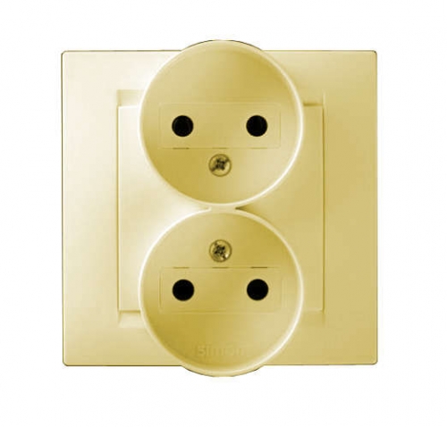 Розетка 2-м СП Simon15 16А IP20 без заземл. сл. кость Simon 1590457-031 148070