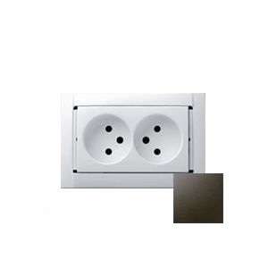 Розетка 2-м СП Simon34 16А IP20 без заземл. графит Simon 34457-38 219653