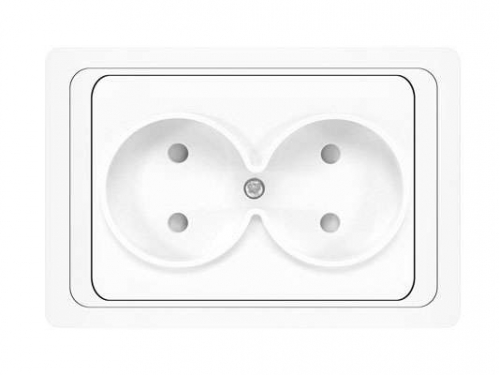 Розетка 2-м СП Валери 16А IP20 защ. шторки бел. Universal В0102x 156886