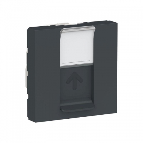 Розетка 2-мод. UNICA MODULAR одиночная + комп. RJ45 кат. 6 STP антрацит SchE NU341754 513115