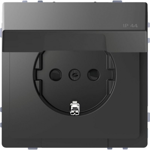 Розетка Merten D-Life 16А с защ. крышкой с заземл. IP44SD антрацит SchE MTN2314-6034 459071