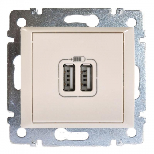 Розетка USB Valena 2мод. сл. кость блист. Leg 694372 429011