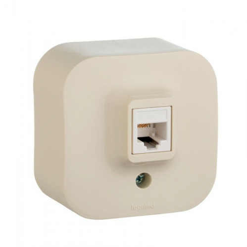 Розетка информационная 1-м ОП Quteo RJ45 CAT.5E UTP сл. кость Leg 782254 255260
