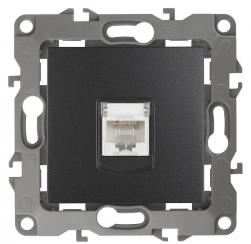 Розетка информационная RJ45 12-3107-05 антрацит ЭРА Б0014727 1193640