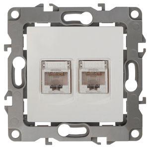Розетка информационная двойная RJ45 + RJ45 12-3108-01 бел. ЭРА Б0014729 1193646