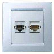Розетка компьютерная + телеф. СП Simon15 RJ11 + RJ45 бел. Simon 1590590-030 148077