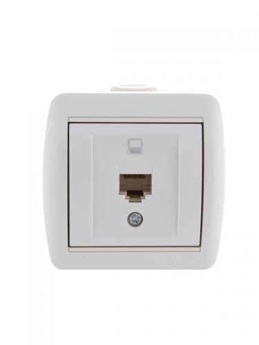 Розетка компьютерная 1-м ОП Ната RJ45 бел. Lezard 710-0200-139 193052