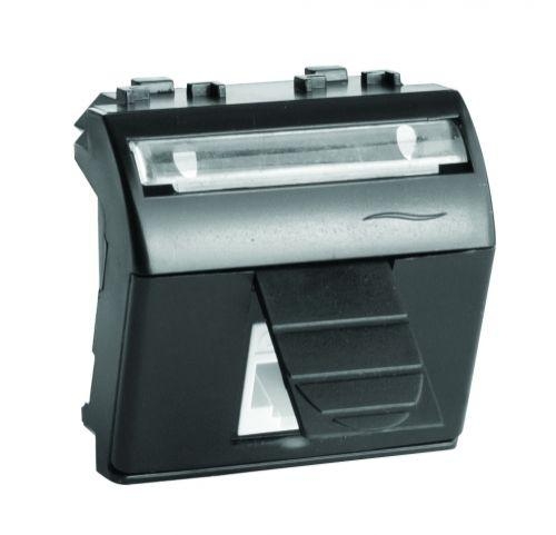 Розетка компьютерная 1-м СП Brava 2мод. RJ45 5E черн. ДКС 77655N 224897