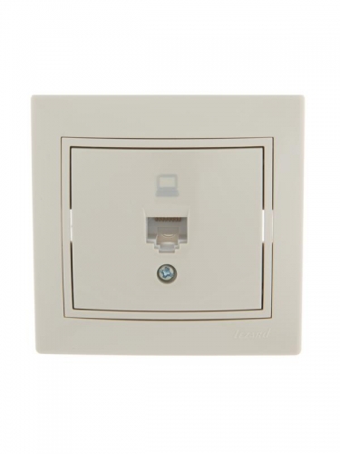 Розетка компьютерная 1-м СП Мира RJ45 крем/крем Lezard 701-0303-139 203896
