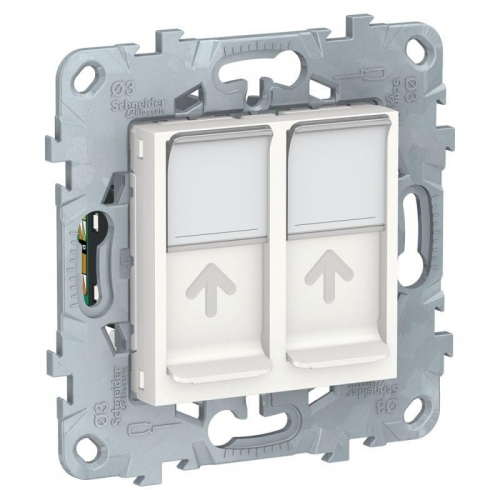 Розетка компьютерная UNICA NEW RJ45 двойная кат.5е UTP бел. SchE NU542018 1239985