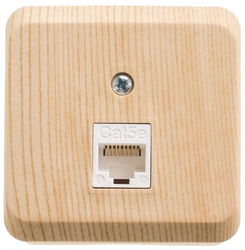 Розетка компьютерная ОП Этюд RJ45 CAT.5E сосна SchE KOMA-001D 401792
