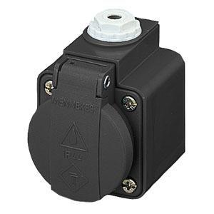 Розетка наруж. уст. Schuko 16А 2P+E IP44 черн. Mennekes 10083 83280