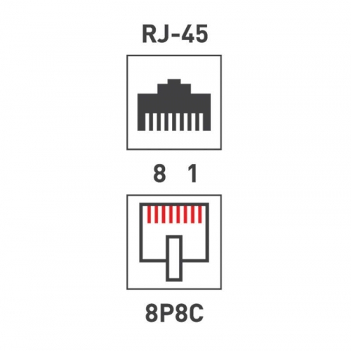 Розетка сетевая LAN на стену 2 гнездо 8Р8С (RJ-45) 5кат. Rexant 06-0105-C 510459