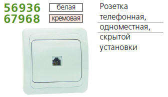 Розетка телефонная 1-м СП 4P4C Classic бел. POWERMAN 1151421 56936