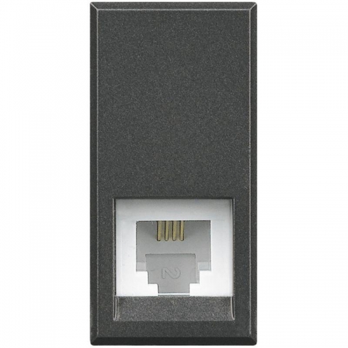 Розетка телефонная Axolute RJ11 К10 кат.3 антрацит Leg BTC HS4258/11N 1039380