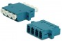 Адаптер проходной оптический FA-P11Z-QLC/QLC-N/WH-BL LC/UPC-LC/UPC SM quadro 4 волок. корпус пласт. син.; бел. колпачки Hyperline 244005 1202650