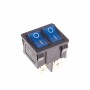 Выключатель клавишный 250В 6А (6с) ON-OFF син. с подсветкой ДВОЙНОЙ Mini (RWB-305) Rexant 36-2161 499662