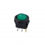 Выключатель клавишный круглый 250В 3А (3с) ON-OFF зел. с подсветкой Micro (RWB-106 SC-214) Rexant 36-2533 499635