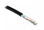 Кабель витая пара FUTP4-C5E-S24-SW-OUT-PE-BK-500 F/UTP кат.5e 4 пары (24 AWG) одножильн.(solid) экран-фольга с металл.трос. Внешн. PE черн.(уп.500м) Hyperline 236291 442197