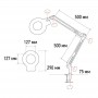 Лупа на струбцине круглая настол. 3Х с подсветкой бел. REXANT 31-0001 320122