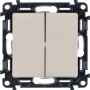 Механизм выключателя 2-кл. СП Valena Life 10А IP20 250В с лицевой панелью; безвинтовые зажимы сл. кость Leg 752505 1180941