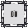 Механизм розетки USB 2-м Valena Life 240В/5В 1500мА с лицевой панелью бел. Leg 753412 414157