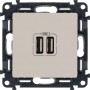 Механизм розетки USB 2-м Valena Life 240В/5В 1500мА с лицевой панелью сл. кость Leg 753512 414158