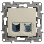 Механизм розетки комп. + телеф. 1-м СП Etika RJ11 + RJ45 CAT.5 UTP сл. кость Leg 672352 1066937