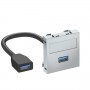 Рамка Modul45 мультимедийная USB 3.0 A-A MTG-U3A F AL1 серебр. OBO 6104928 357981