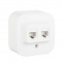 Розетка 2-м информационная ОП Quteo RJ45 + RJ45 CAT.5E UTP бел. Leg 782228 255256