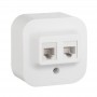 Розетка компьютерная + телеф. 1-м ОП Quteo 2мод. RJ11 + RJ45 CAT.5E UTP бел. Leg 782221 255263