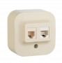 Розетка компьютерная + телеф. 1-м ОП Quteo 2мод. RJ11 + RJ45 CAT.5E UTP сл. кость Leg 782251 255264