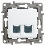 Розетка компьютерная СП Etika RJ45 + RJ45 CAT.6 UTP бел. Leg 672254 289642